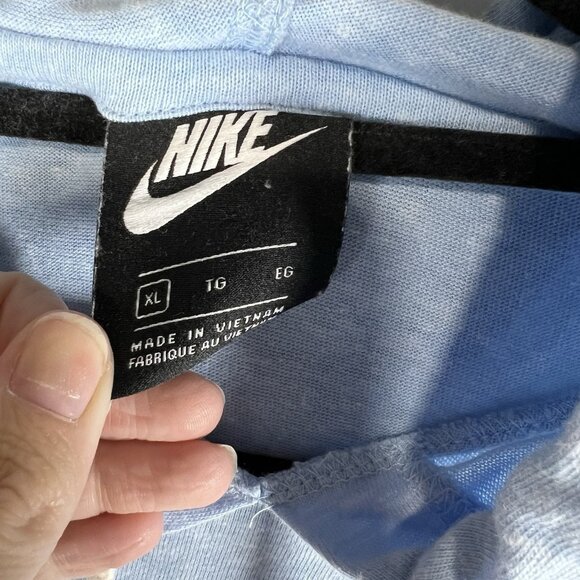 Nike Long Sleeve Hooded Blue‎ Graphic Print Top Drawstring Womens XL Athletic - Picture 5 of 9